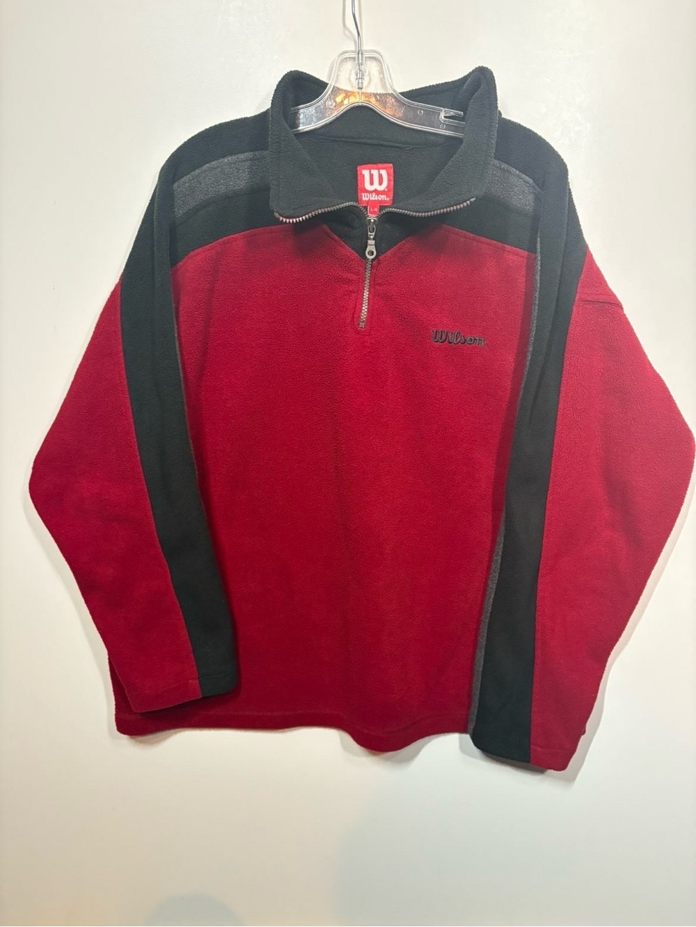 Wilson Two-Tone Red and Black Quarter-Zip Fleece